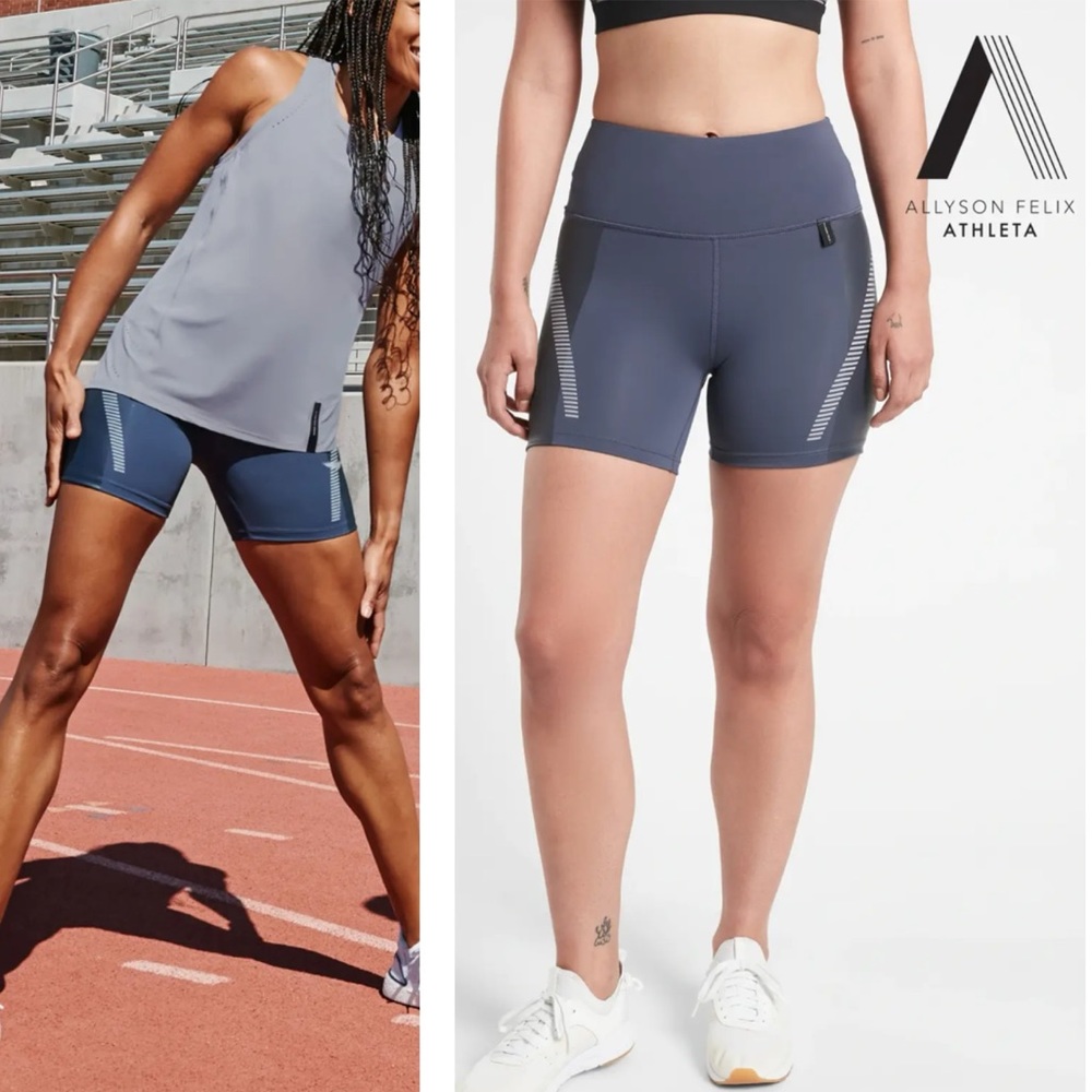 PLUS Athleta X Allyson Felix Blue & Black Legend Athletic Shortie Size 2X & 3X